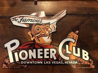 Rare Metal Pioneer Club Casino Las Vegas License Plate Topper