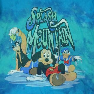 Vintage Walt Disney World Splash Mountain Xl Blue Tye Dye T - Shirt Unisex
