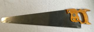 Vintage Antique Disston U.  S.  A.  Hand Saw D - 7 26 " Etched Blade Henry & Sons