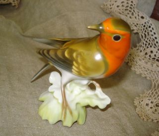 Vtg Hutschenreuther Selb Kunstabteilung K.  Tutter Songbird Robin Bird Figurine