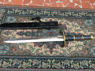 Vintage 26 " Fighting Sword With Wooden Scabbard