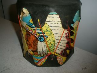 Vintage Native American Toy Drum Indian Pictures