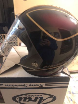 Vintage Arai Classic R Motorcycle Helmet Open Face Shield Box Xl