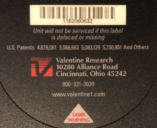 1995 Vintage Valentine One Radar Detector - No Power Cord