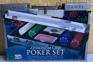 Cardinal Industries 200 Pc Poker Set In Aluminum Case Toned Poker Chips