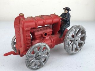 Vintage Cast Iron Red Ford Tractor Toy