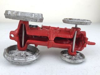 Vintage Cast Iron Red Ford Tractor Toy 3