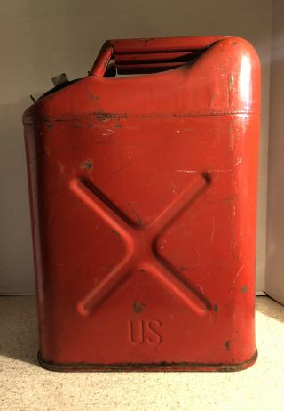 Vintage Dot 1979 Usmc 5 L Gas Can Fuel Blitz Jerry Jeep Truck Red Tank Military