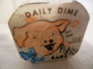Tin Daily Dime Piggy Bank Kalon Mfg.  Corp.