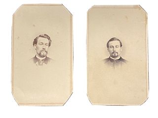 2 Civil War Era Men W/ Beards Cdv Photograph,  Photos Handsome