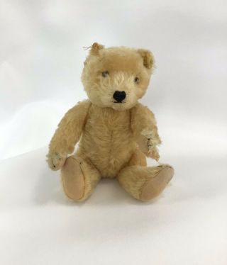 Antique Steiff Bear Blonde Mohair 9” Germany Articulated