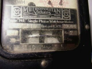 1920 ' s metropolitan vickers single phase watt hour meter vintage 2