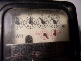 1920 ' s metropolitan vickers single phase watt hour meter vintage 3