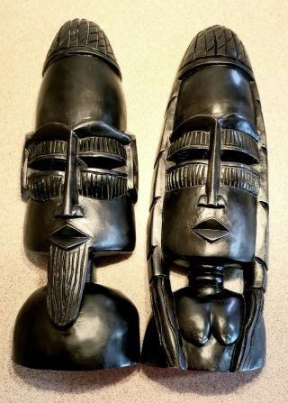 Hand Carved Wood African Sculpture Tribal Home Decor Heavy Ebony Wood