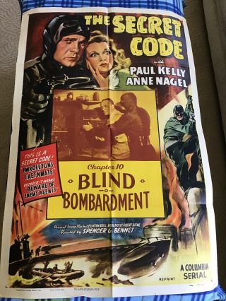 Vintage Movie Poster Theater The Secret Code War 1952 Spy True Art