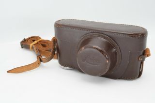 【exc,  3】 Leica Leitz Iiif Vintage Leather Camera Case From Japan 807