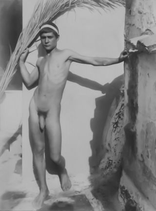 1890s Wilhelm Von Gloeden Young Man With Palm Leaf 4” X 6” Reprint