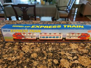 Vintage Schylling Express Train 12 " Wind Up Tin Toy Litho