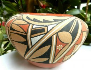 Native American Jemez Pueblo Pottery Seed Pot.  Signed