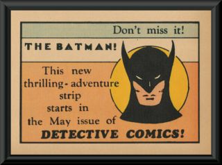 1939 Batman Detective Comics Ad Reprint On 80 Year Old Paper 226