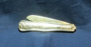 Victorian Ornate Sterling Silver Folding Knife With 2 1/2” Blade
