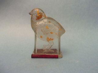 Glass Toy Candy Container Chick / Peep Victory Glass Jeannette
