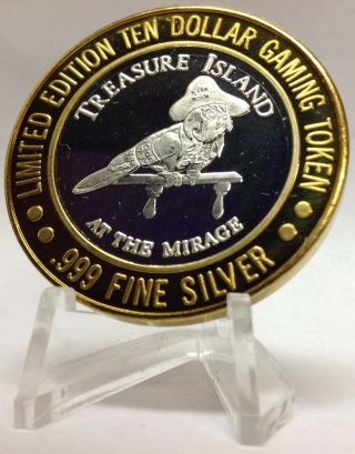 . 999 Fine Silver Strike From Treasure Island Casino Las Vegas,  Nevada Parrot