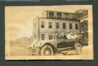 Vintage Photo Real Red Cross Nurses Wwi Parade 1918 Haynes Touring Car 426165