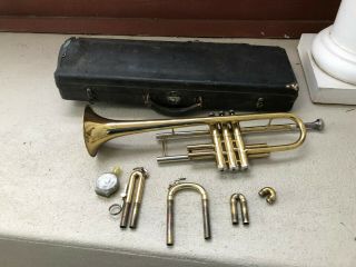 Vintage Conn Director Shooting Star Trumpet With Case And Mouthpies