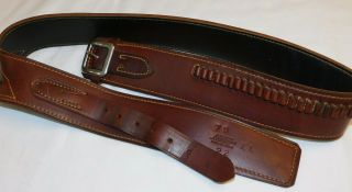 Vtg George Lawrence Leather 79 22 Xl Usa 22 Ammo Cartridge Bullet Belt Right Xl