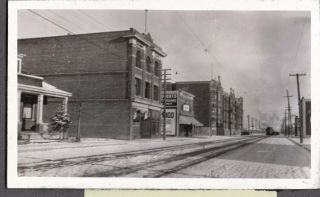 Vintage Photograph 1917 Street View Buildings Train Regina Canada Old Photo