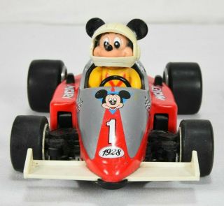 Vintage 1988 Walt Disney Mickey Mouse Tin Champ 1928 Race Car Japan Toy Masudaya