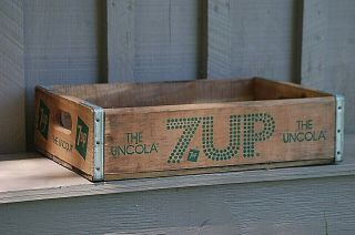 Old Vintage Wooden 7 - Up Soda Pop Bottle Crate Carrier Tool The Uncola Open Box A