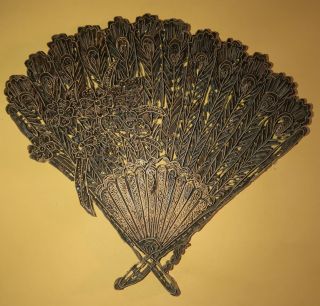Vintage Copper Batik Stamp Fan As Found