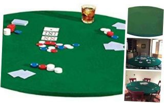 Palos Designs Fitted Round Elastic Edge Solid Green Felt Ta Ble Cover For Poker