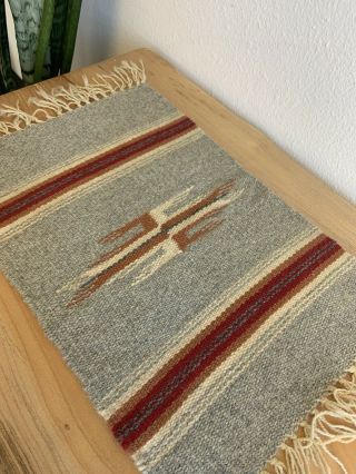 Vintage Small Ortega Chimayo Table Rug Blanket Weaving Southwestern