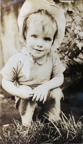 1938 Vintage Photo Cute Young Child Girl Close Up Intimate