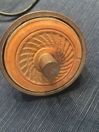 Very Unique Heavy,  Metal And Wooden Spinning Top