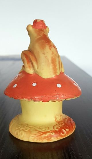 1970 Vintage Romanian Rubber Squeaky Toy ARADEANCA - Frog on Mushroom 2