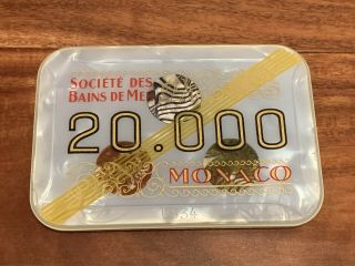 Societe Des Bains De Mer 20,  000 Fr Casino Plaque - Monaco - Plaque