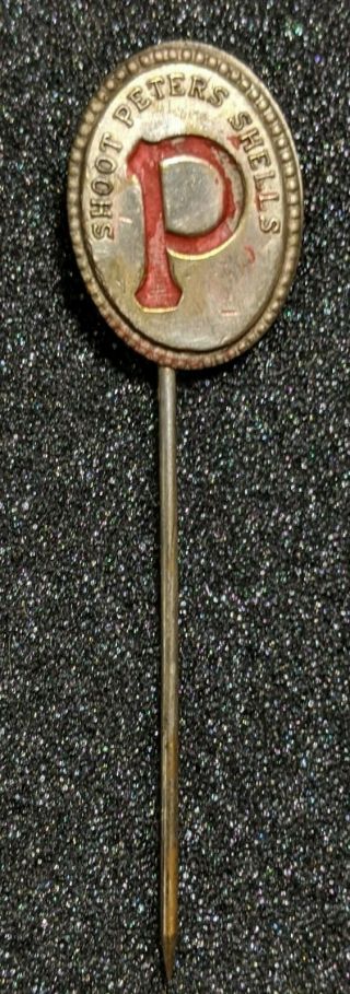 Vintage Shoot Peters Shells Advertisement Brass Stickpin Pin