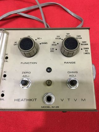 Vintage HEATHKIT Model IM - 28 VTVM Vacuum Tube Voltmeter 2