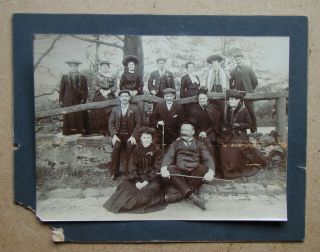 c1900 A Group of Ladies & Gentlemen in the Countryside.  Vintage Photograph 2