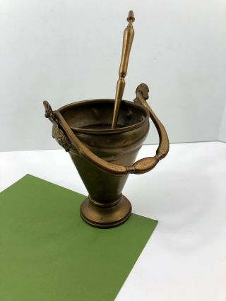 Vintage Brass Holy Water Pot Pail Sprinkler Aspergillum Catholic Church