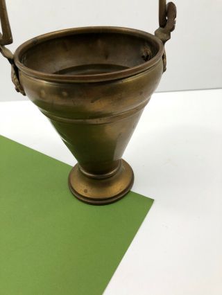 Vintage Brass Holy Water Pot Pail Sprinkler Aspergillum Catholic Church 3