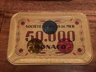Societe Des Bains De Mer 50,  000 Fr Casino Plaque - Monaco - Plaque