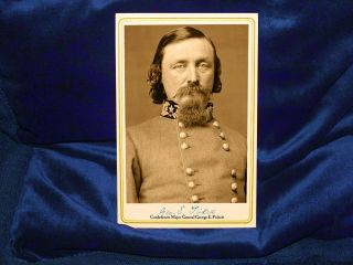 George Pickett Confederate General Cabinet Card Photo Autograph Civil War Rp
