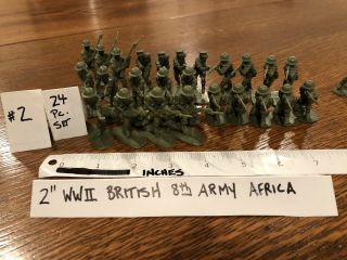 Marx Battleground Desert Fox Wwii Toy Solder Playset 2” Plastic British 8th Army