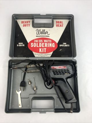 Vintage Weller Professional D - 550 - Pk Heavy Duty Soldering Gun Kit 240/325 Watts