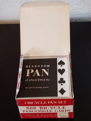 Old Stock Deck BICYCLE 808 Pan Panguingue Playing Cards RED 2